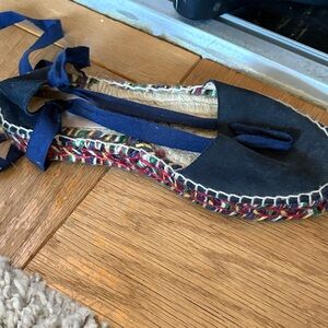 Anthropologie Black Espadrilles with Colorful Trim